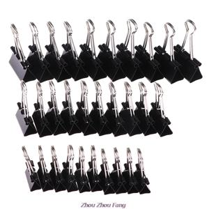 10 개/몫 검은 금속 바인더 클립 19mm/25mm/32mm 노트 편지 종이 클립 사무용품 바인딩 고정