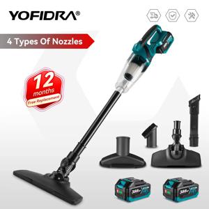 YOFIDRA 무선 휴대용 전기 진공 청소기, 충전식 청소 도구, 가정용 자동차 애완 동물 털, 마키타 18V 배터리, 1500W