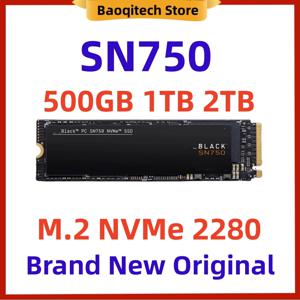 SSD SN850X 2TB 1TB PCIE 4.0 M.2 NVME 2280 SN750 500G 1T 2T PCIE 3.0 WD Western Digital용 검정색 디스크 솔리드 스테이트 드라이브
