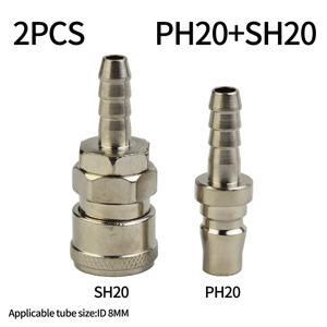 2pcs 공압 피팅 유럽 표준 EU 유로 유형 퀵 커플 링 커넥터 커플러 8mm 압축기 SH20 PH20