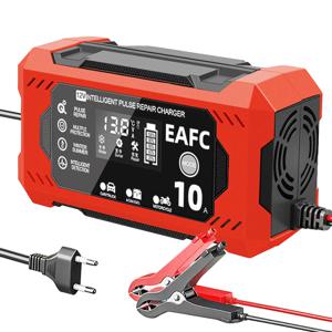 12V 8A/10A 완전 자동 자동차 배터리 충전기 펄스 수리 LCD 배터리 충전기 자동 모토 납 산성 배터리 스마트 충전