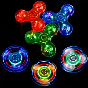 LED 손가락 회 전자 투명 크리스탈 LED 빛 다채로운 라이트 업 손가락 회 전자 Pvc 소재 손가락 회 전자 장난감