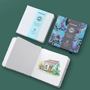 POTENTATE 100% 면 정사각형 수채화 용지 책 12cmx12cm(4.7x4.7인치)24장 300g(140lb) 아트 드로잉 용지 스케치북