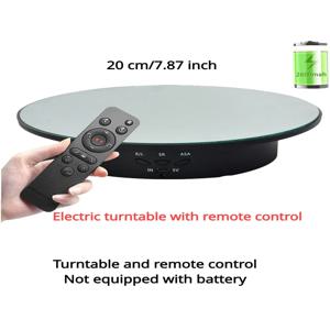 3단 전동 회전 디스플레이 스탠드 거울 360도 턴테이블 쥬얼리 홀더 사진 촬영용 배터리/USB 전원