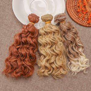 15*100cm 1/6 1/4 1/3 인형 미니 머릿단 머리 곱슬 가발 고온 나사 Periwig DIY 인형 머리 장난감 Toupee 어린이 선물