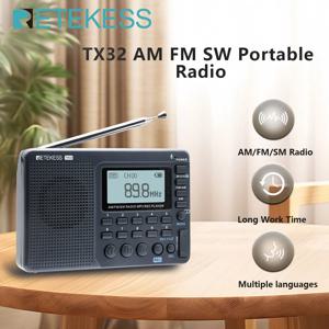 Retekess V115 휴대용라디오 미니 단파 라디오  AM FM SW단파라디오고감도 포켓 디지털 풀밴 드다기능 충전식 테레오 스피커 레코더 지원 TF 카드 선물용