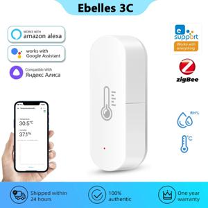 eWeLink App Zigbee 온도 및 습도 센서 스마트 홈 실내 습도계 온도계는 Alexa Google Yandex Alice와 함께 작동합니다.