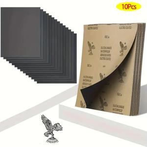 10Pcs 사포 60-2500 습식 및 건식 이중 용도 자동차 목재 연삭 및 연마 방지 실리콘 카바이드 물 사포