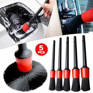 5Pcs 자동차 청소 브러시 ​​키트 자동 자세히 브러쉬 자동차 인테리어 자세히 브러쉬 세트에 대 한 먼지 브러쉬 휠 림 깨끗한 브러쉬 도구