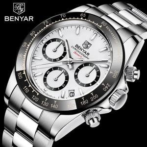 Relojes Hombre 2024 BENYAR 새로운 시계 남성 럭셔리 브랜드 크로노 그래프 남성 스포츠 시계 방수 스테인레스 스틸 쿼츠 시계