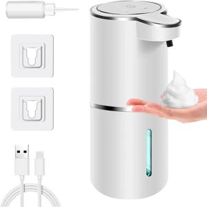 자동 비누 디스펜서 터치리스 포밍 비누 디스펜서 380ml USB 충전식 전기 4 레벨 조절 가능한 폼 비누 디스펜서