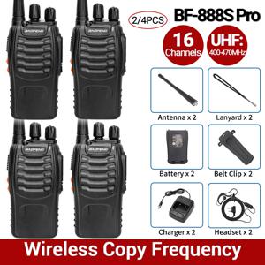 Baofeng BF-888S 프로 워키토키 장거리 무선 복사 주파수 UHF 휴대용 USB 충전기, 사냥용 햄 라디오, 2 개, 4 개