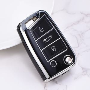 3 4 버튼 자동차 키 케이스 커버 Fob For VW 폭스 바겐 골프 7 MK7 Tiguan MK2 For SEAT Ateca Leon FR 2 Ibiza For Skoda Octavia A7