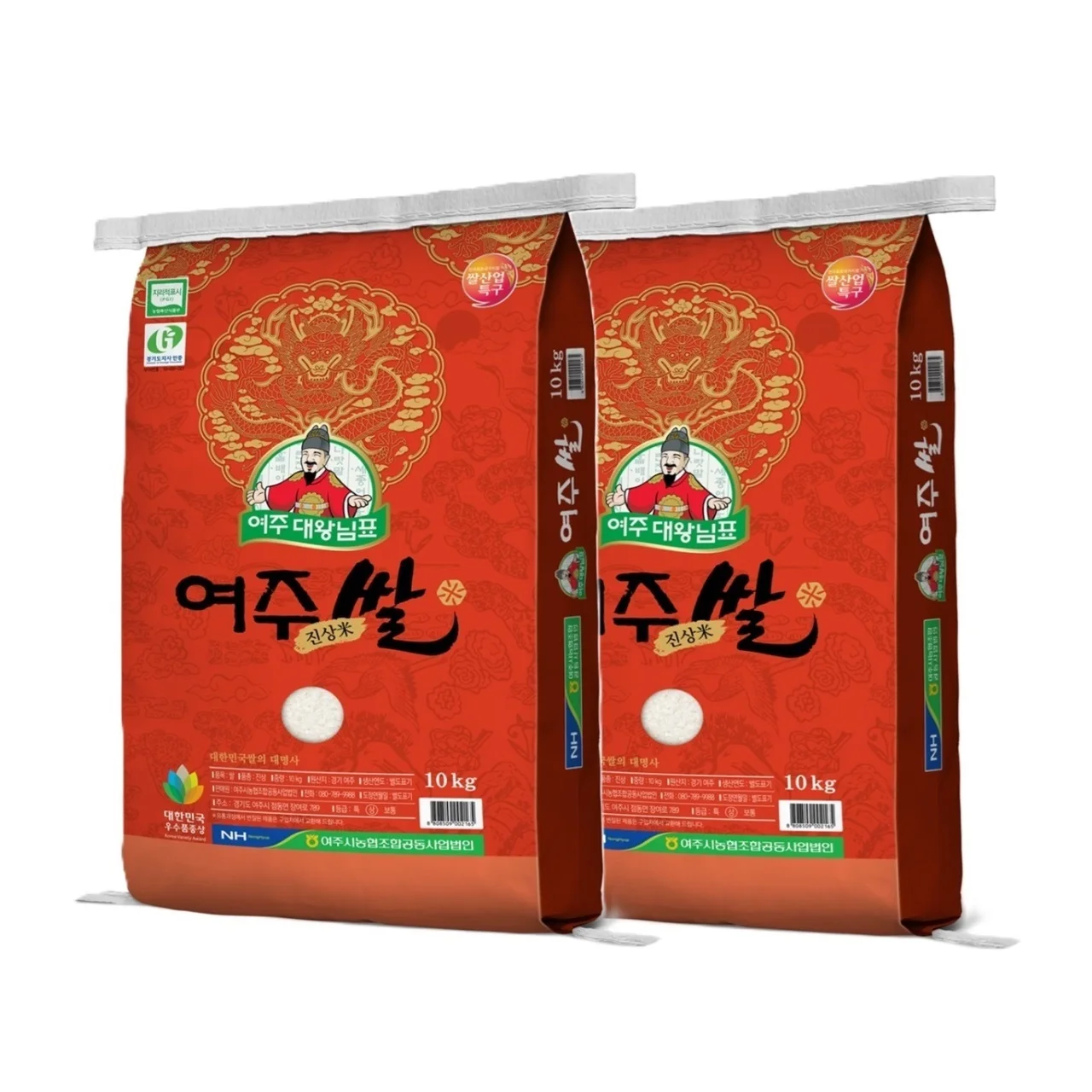 [농협쌀] 24년산 햅쌀 대왕님표 여주쌀 진상미 10kg*2 (상등급/당일도정)