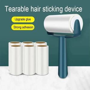1pc 새로운 Tearable 롤 종이 끈적 롤러 브러시 플러시 면도기 가정용 청소 도구 애완 동물 헤어 리무버 의류 청소 브러시