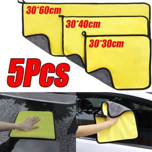 1-5Pcs 마이크로 화이버 타월 자동차 마이크로 화이버 천 워시 타월 마이크로 화이버 청소 천 흡수성 세차 건조 타월 자동 자세히
