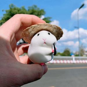 밀짚 모자 자동차 장식, 자동차 장식 자동 인테리어 대시 보드 액세서리와 귀여운 햄스터