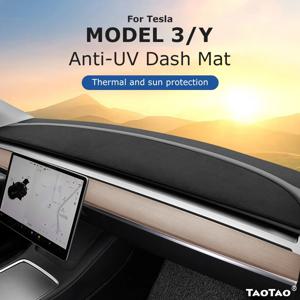 Tesla Model 3 Y S Highland 2024 2023 2022 센터 콘솔 액세서리 대시 매트 보호 패드 차양 용 자외선 방지 대시 보드 커버