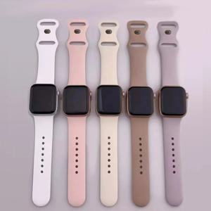 애플 워치 밴드용 실리콘 스트랩, 45mm, 44mm, 46mm, 40mm, 41mm, 49mm, 38 42 Correa 팔찌, iWatch 시리즈 6 울트라 2 7 8 9 se 10 밴드