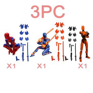 3PCS-행운의 인형 13 인형, 여러 스타일링 조합 로봇 모델, 저렴한 휴일 선물, 멋진 로봇 인형 데스크탑 장식