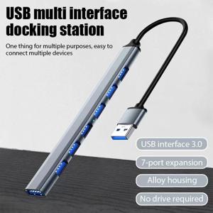 7 포트 USB 3.0 유형 C 허브 확장기 분배기 노트북 PC 하드 드라이브 마우스 키보드 용 고속 OTG 어댑터 도킹 스테이션
