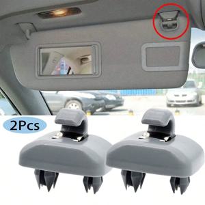 2Pcs 자동차 썬 바이저 클립 그레이 인테리어 행거 후크 클립 브래킷 아우디 A1 A3 S3 A4 S4 Allroad A5 S5 Q3 Q5 8U 0857562 회색