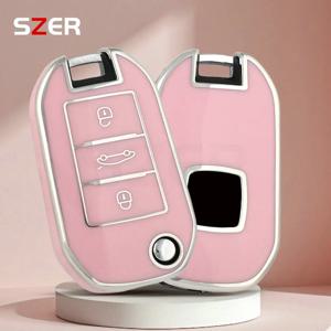 TPU 접이식 자동차 키 케이스 커버 셸 푸조 208 308 408 508 2008 3008 4008 5008 시트로엥 C3 C4 선인장 C6 C8 액세서리