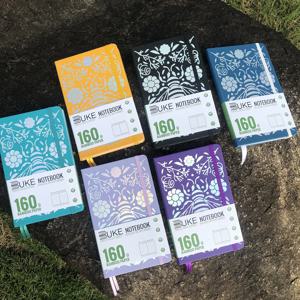BUKE Bullet 점선 저널 포켓 여행용 크기 도트 그리드 노트, 160gsm 대나무 두꺼운 백서, 112페이지, 5x5mm DOT-GRID