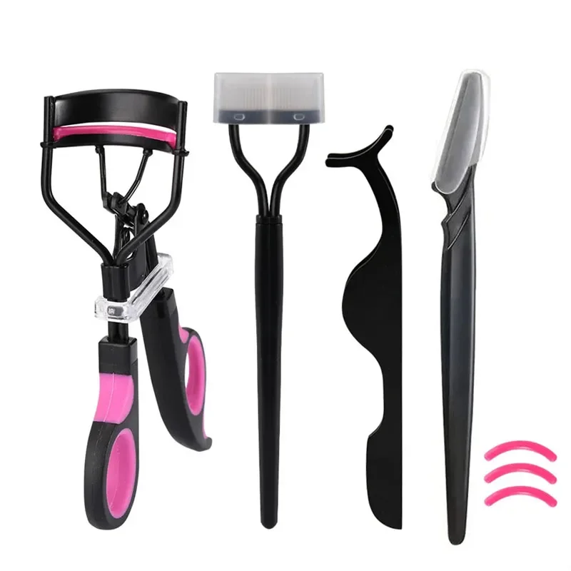 1/4pcs 듀얼 컬러 핸들 컬링 속눈썹 클립 인공 속눈썹 보조 눈썹 트리머 스틸 바늘 휴대용