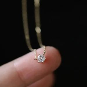 지르콘 전기도금 14k 골드 여성용 고급 스타일로 설정된 S925 스털링 실버 목걸이