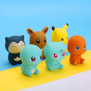 보컬 목욕 장난감 놀이 집 이상해씨 Charmander Squirtle Eevee Snorlax 어린이를위한 만화 피규어 아기 욕실 장난감