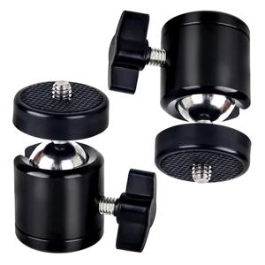 1/4 핫슈 삼각대 마운트 액션 카메라 헤드 볼 어댑터 크래들 볼 헤드 잠금 LED 라이트 플래시 브래킷 홀더 DSLR DV 카메라