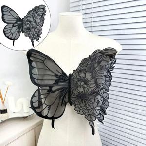 옷 패치에 대 한 패션 대형 나비 자 수 Appliques 웨딩 드레스 신부 들러리 DIY 장식에 대 한 레이스 패브릭 액세서리