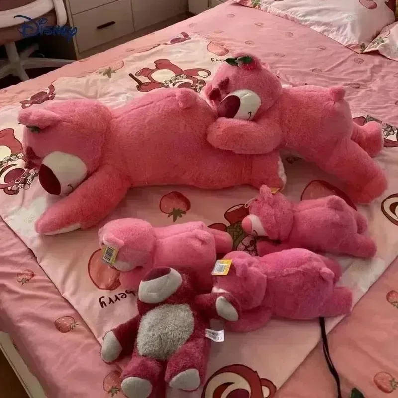 MINISO 토이 스토리 Lotso 귀여운 곰 딸기 소파 플러시 베개 인형 장난감 어린이 소녀 친구 축제 생일 선물 50cm