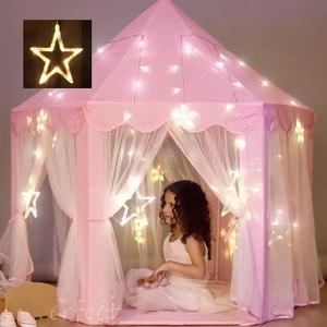 휴대용 어린이 장난감 티피 텐트 공주 핑크 소녀 성 놀이 집 어린이 작은 집 접는 Playtent 파티 성 어린이 방
