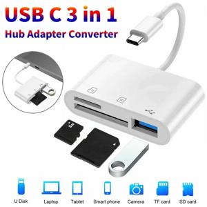 3 In 1 어댑터 Type-C, Tf, Cf, Sd, 메모리 카드 리더기, 레코더, 컴팩트 플래시 Usb-C, Pro, Huawei, Macbook