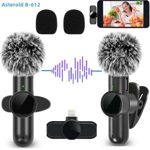 IPhone/iPad/Android/Xiaomi/Samsung 라이브 게임 마이크 용 2.4G 무선 라 발리에 마이크 소음 차단 오디오 비디오 녹화