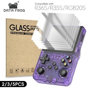 데이터 개구리 2/3/5pcs R36S 용 강화 유리 필름 R35S RGB20S 게임 핸드 헬드 용 3.5 인치 게임 콘솔 화면 보호기 커버 필름