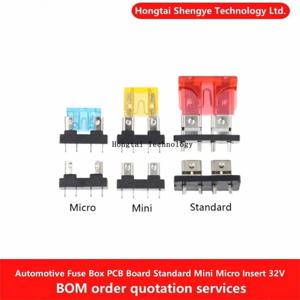 자동차 퓨즈 홀더 PCB 보드 표준 미니 마이크로 소형 블레이드 자동 자동차 보트 32V PCB 보드 안전 클립 용 솔더 삽입