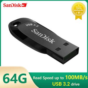 SanDisk USB 플래시 드라이브 메모리 스틱, CZ410 Preto U 디스코 미니 펜드라이브, USB 3.2, 64GB