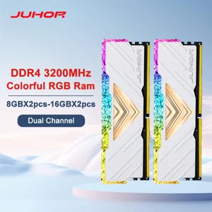 JUHOR Memoria Ram RGB DDR4 8GBX2 16GBX2 3200MHz 3600MHz 키트 듀얼 채널 놀라운 데스크탑 Memoria Ram
