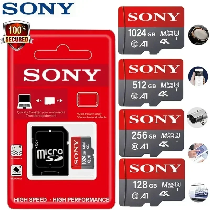 소니 마이크로 SD 카드 미니 메모리 카드 클래스 10 32GB 64GB 128GB 256GB U3 4K 고속 Cartao De Memoria 플래시 메모리 TF Mecard C10