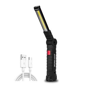 새로운 휴대용 COB LED 손전등 USB 충전식 작업 조명 자기 Lanterna 교수형 램프 내장 배터리 캠핑 토치
