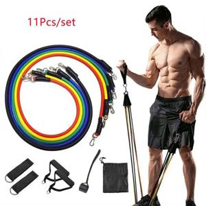 11pcs TPE 저항 밴드 세트, 도어 앵커가 있는 저항 밴드, 핸들, 운반 가방, 다리 발목 스트랩, 운동 밴드