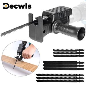 휴대용 왕복 톱 어댑터, 3/9pcs 톱날 전기 드릴 수정 지그 톱, 목재 절단기 홈 DIY 목공 도구, 목재/플라스틱/금속에 적합