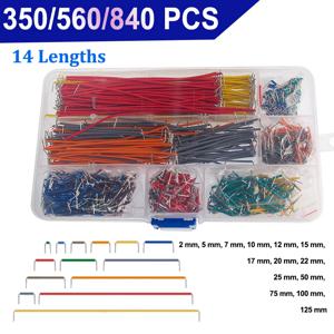840/560/350PCS 브레드보드 점퍼 와이어 키트(박스 포함) 14 길이 브레드보드 프로토타이핑 회로 기판용 모듬 Diy Electronics