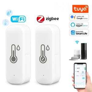 Tuya Zigbee/Wifi 스마트 온도 및 습도 센서 배터리 구동 온도계 APP 스마트 홈 보안 Google 홈과 함께 작동