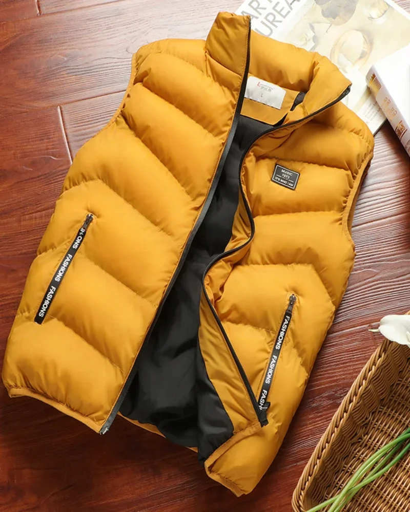 2024 New Puffer 민소매 코트 Mens 솔리드 컬러 다운 재킷 겨울 따뜻한 조끼 자켓 남성 양복 조끼 아웃웨어 윈드 브레이커 의류