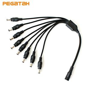 무료 배송 5.5x2.1mm 1 여성 4 8 남성 DC 전원 분배기 플러그 케이블 어댑터 12V CCTV 보안 카메라 액세서리
