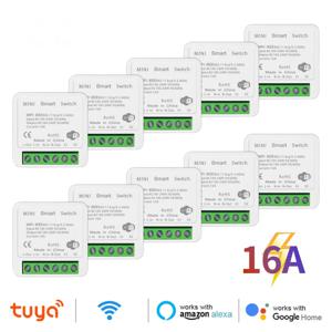 Wifi 16A 스마트 라이트 스위치 DIY 스위치 모듈 릴레이는 Tuya Smart Life Alexa Google 홈으로 2 웨이 APP 음성 제어를 지원합니다.